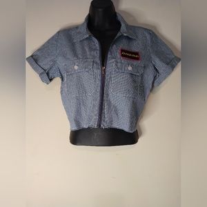 Dickies cropped zip up shirt